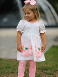 Load image into Gallery viewer, Back To School Girls' Apple Applique Set with Pockets
