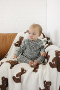 Load image into Gallery viewer, Charcoal Stripe Ribbed Hooded Set
