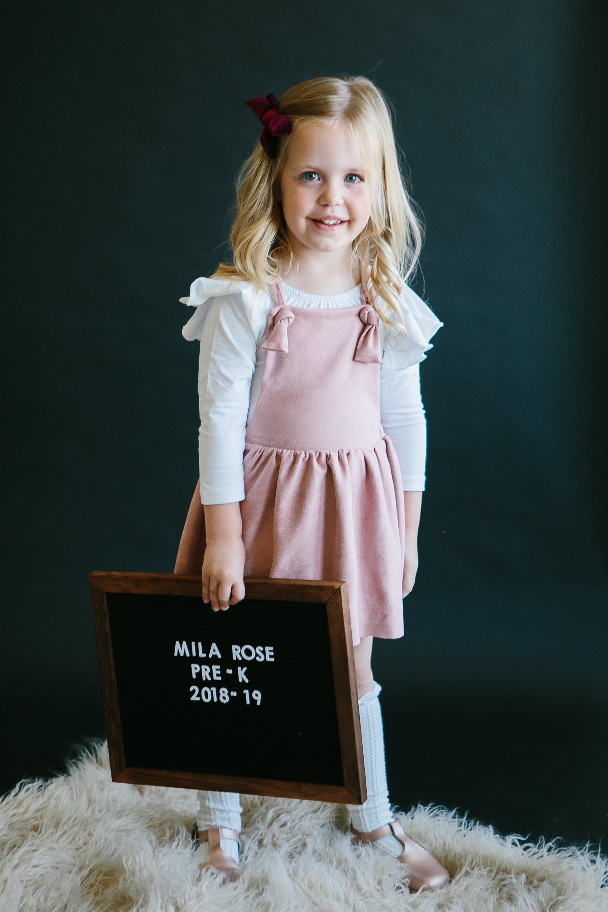 Vintage Pink Faux Suede Pinafore