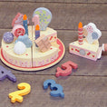 Load image into Gallery viewer, Wooden Birthday Cake Toy: 24-Piece Montessori Pretend Play Set
