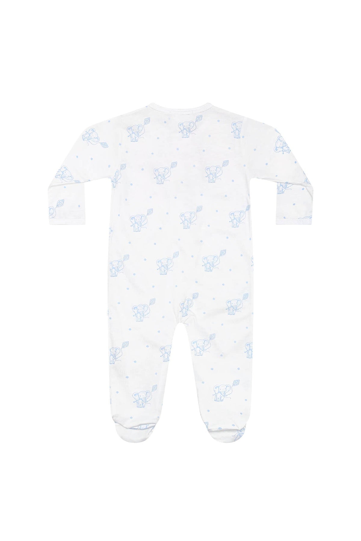Blue Elephant Zipper Footie