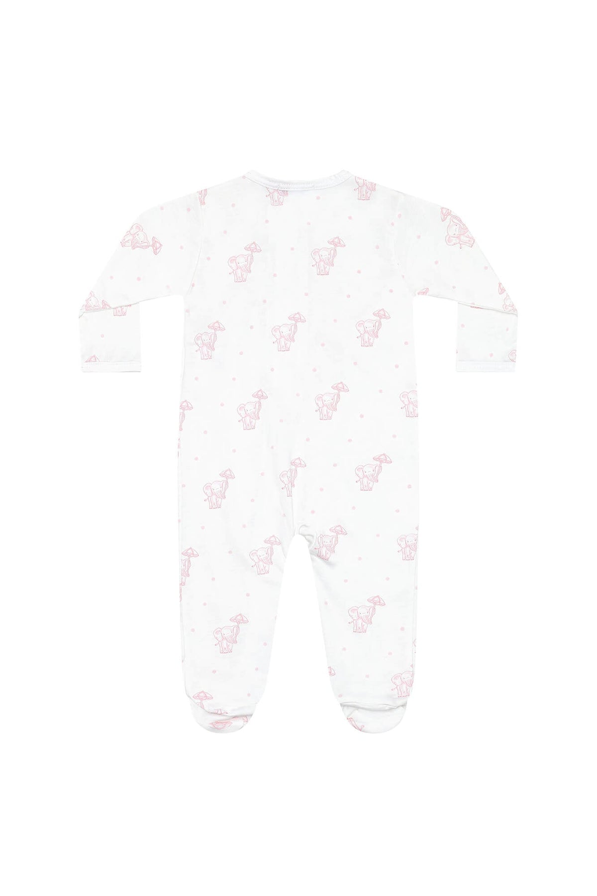 Pink Elephant Zipper Footie