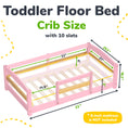 Load image into Gallery viewer, Crib Size Wooden Floor Bed Frame with Rails for Toddlers Age 1–3
