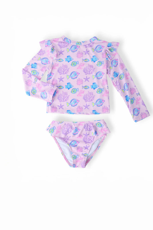 Ocean Friends L/S Flutter Rashguard Swimsuit Set