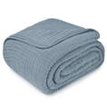 Load image into Gallery viewer, Adult Muslin Blanket in Pacific Blue
