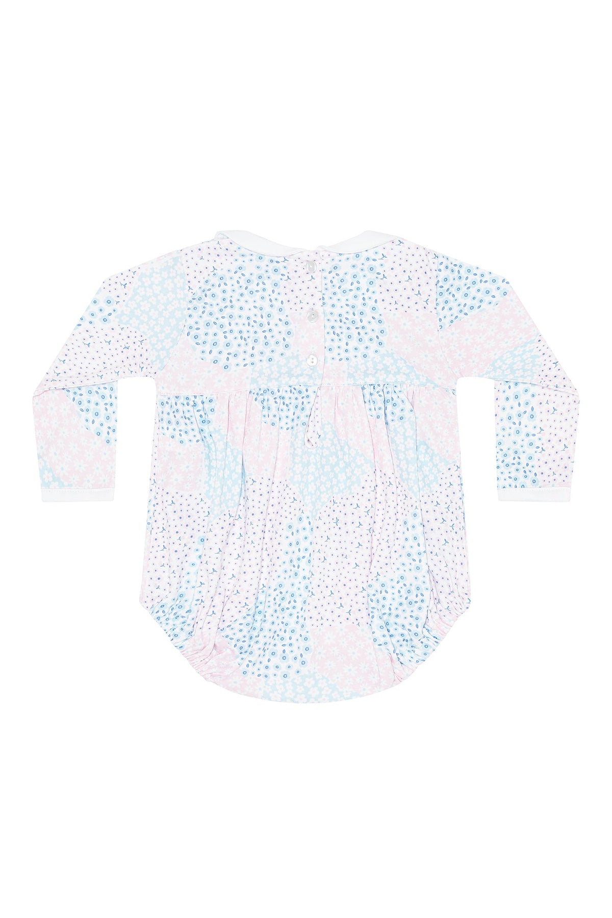Patchwork Smocked Bubble LS