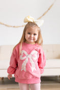 Load image into Gallery viewer, Applique Floral Bow Crewneck Sweatshirt
