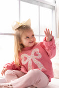 Load image into Gallery viewer, Applique Floral Bow Crewneck Sweatshirt
