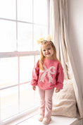 Load image into Gallery viewer, Applique Floral Bow Crewneck Sweatshirt
