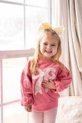 Load image into Gallery viewer, Applique Floral Bow Crewneck Sweatshirt

