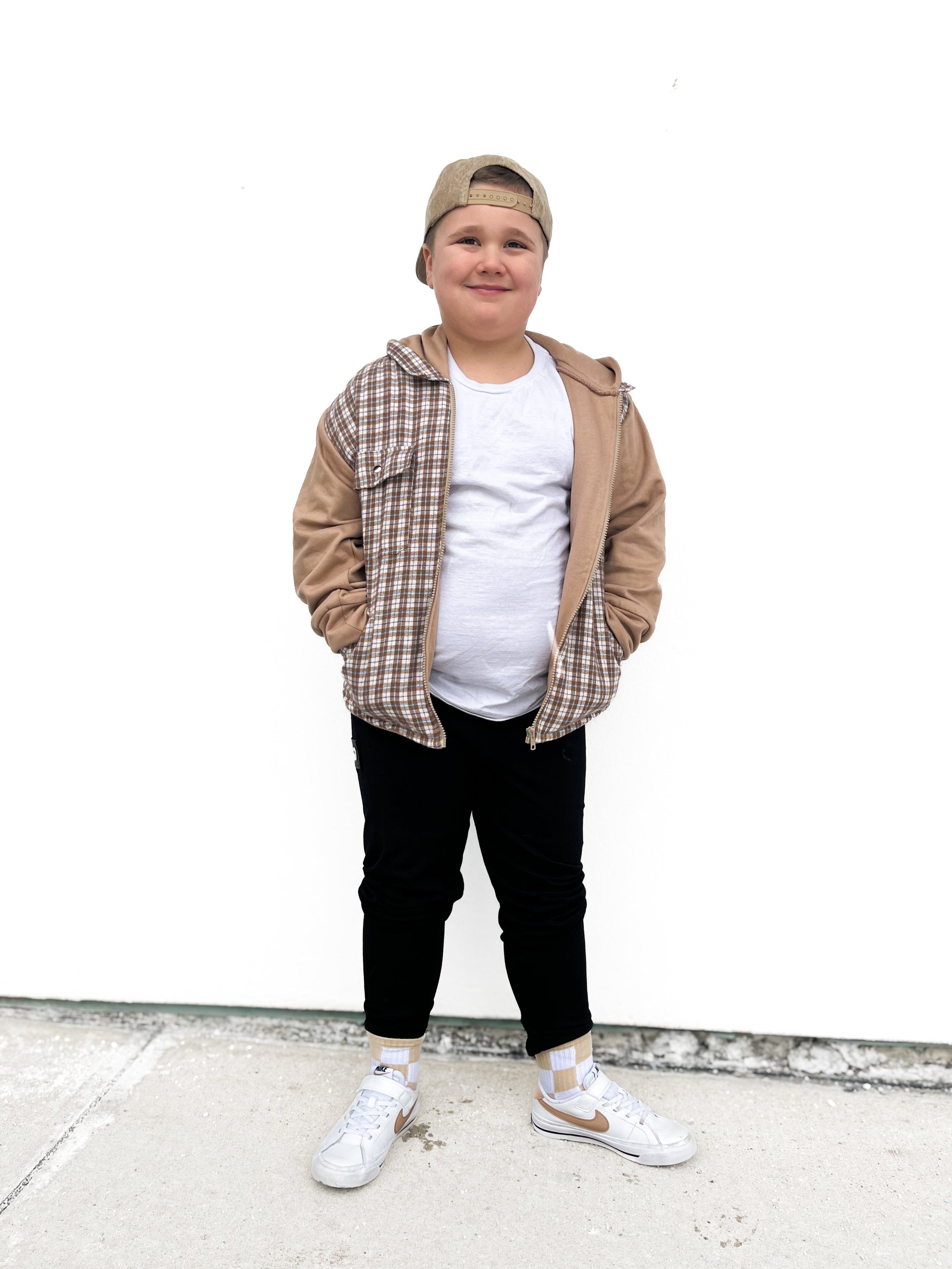 Beige + White Checker