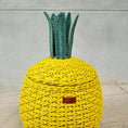 Load image into Gallery viewer, Pineapple Rattan Storage Basket Yellow - Medium
