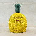 Load image into Gallery viewer, Pineapple Rattan Storage Basket Yellow - Medium
