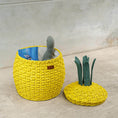 Load image into Gallery viewer, Pineapple Rattan Storage Basket Yellow - Medium
