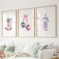 Load image into Gallery viewer, Cherries Disco Ball Preppy Pink Wall Art Prints
