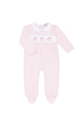 Load image into Gallery viewer, Pink Pumpkin Patch Embroidered Footie
