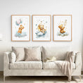 Load image into Gallery viewer, Set of 3 Teddy Bear with Balloon Print Decor Set
