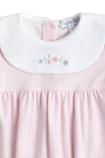 Load image into Gallery viewer, Pink Herringbone Embroidered Collared Footie
