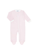 Load image into Gallery viewer, Pink Herringbone Zipper Footie
