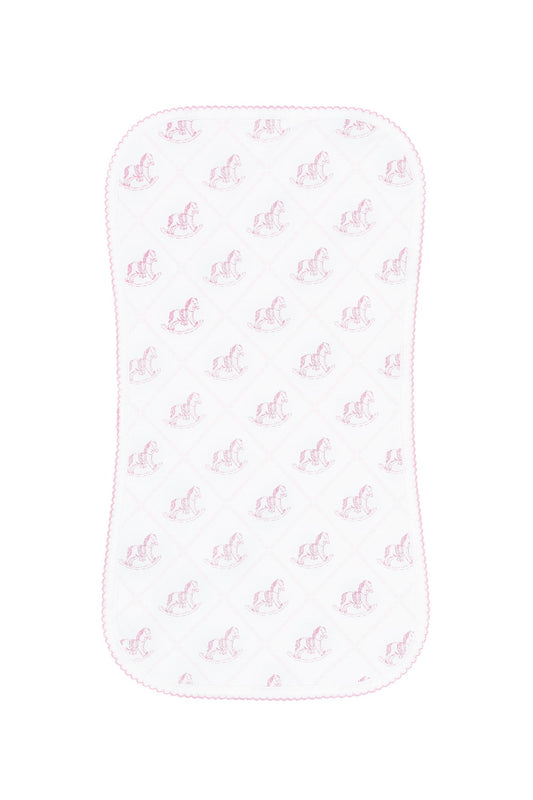 Pink Rocking Horse Burp Cloth