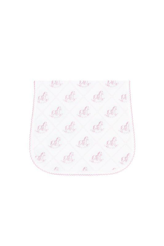 Pink Rocking Horse Burp Cloth