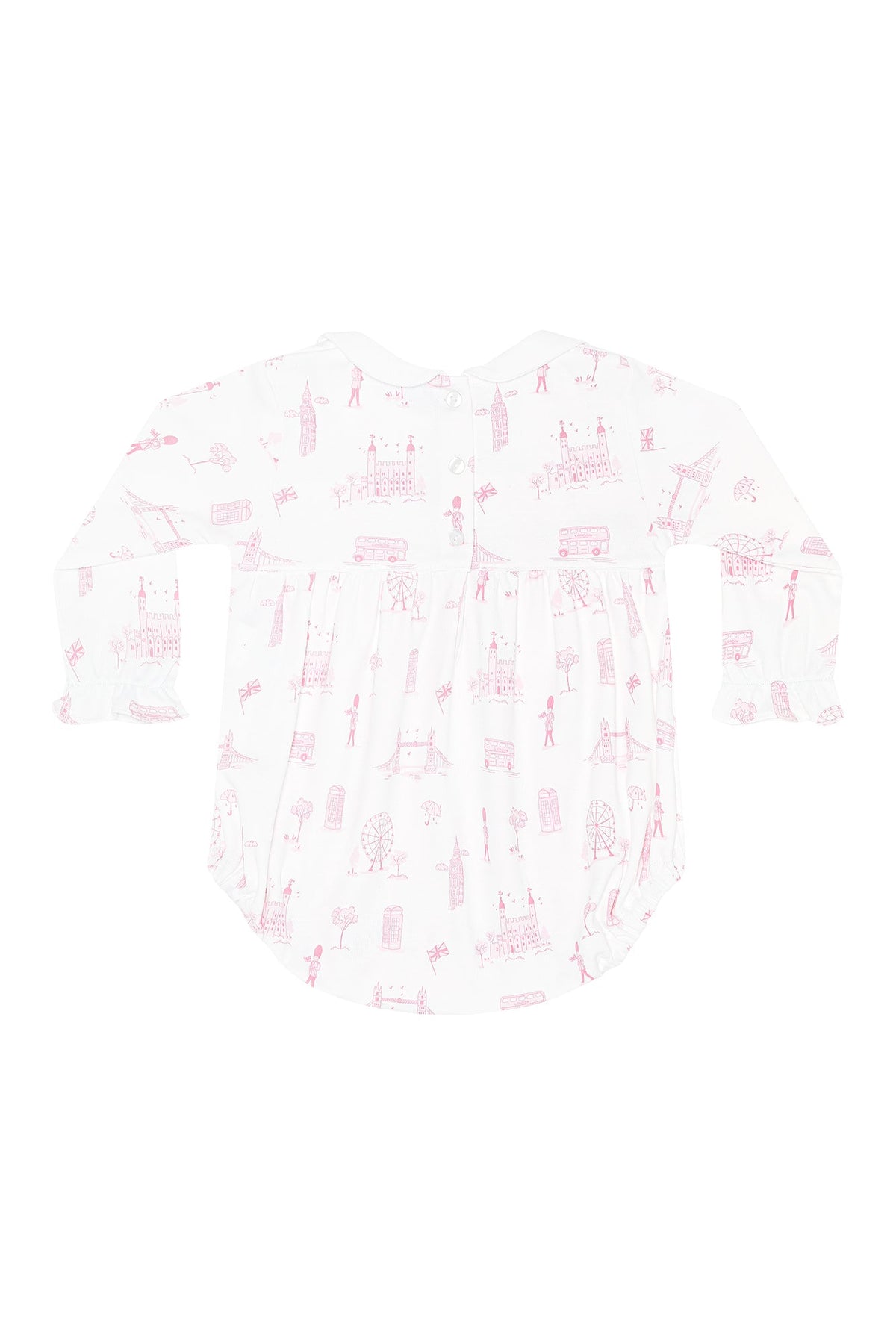 Pink London Toile Smocked Bubble LS