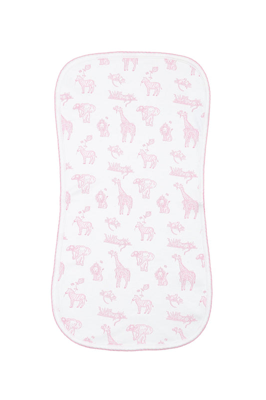 Pink Safari Burp Cloth