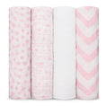 Load image into Gallery viewer, Muslin Swaddle Blankets in Pink, 4 Pack
