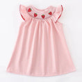 Load image into Gallery viewer, Baby Girls Strawberry Embroidered Plaid Smocked Dress
