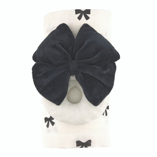 Swaddles with Plush Rattle - Bows
