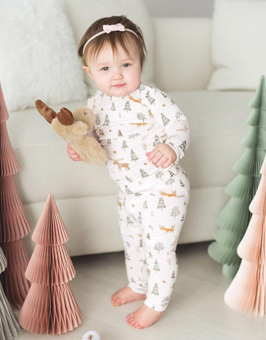 2 PC PJ Set - Pink Woodland