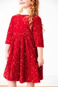 Load image into Gallery viewer, Red Velvet Sequin Dress
