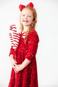 Load image into Gallery viewer, Red Velvet Sequin Dress
