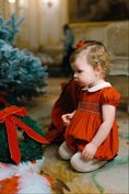 Load image into Gallery viewer, SARAH BUBBLE RUBY SMOCKED ROMPER
