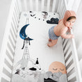 Load image into Gallery viewer, The Moon's Birthday Standard Size Crib Sheet
