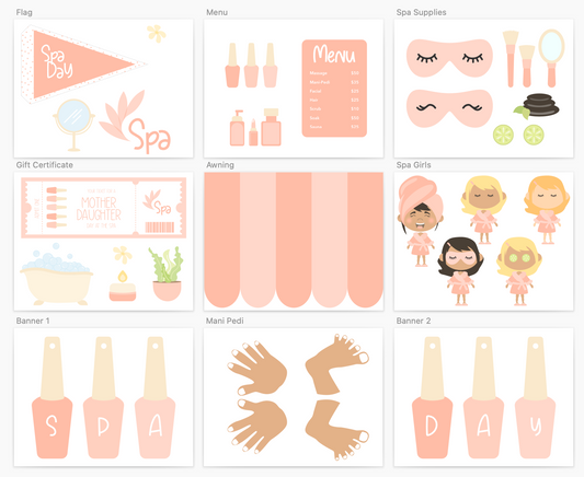 Spa Day Printable Dramatic Play
