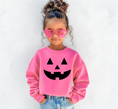 Load image into Gallery viewer, 🎀 Pink Jack-o’-Lantern Girls Sweatshirt – Cute Halloween Pullover
