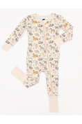 Load image into Gallery viewer, Bamboo One Piece Zip Pajama - Safari Friends
