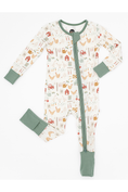 Load image into Gallery viewer, Bamboo One Piece Zip Pajama -Farm Fresh
