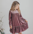 Load image into Gallery viewer, Alexa Dusty Rose Smocked Velvet Dress
