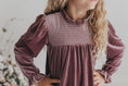 Load image into Gallery viewer, Alexa Dusty Rose Smocked Velvet Dress
