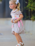 Load image into Gallery viewer, Fall Thanksgiving Lapel Plaid Chick Embroidery Smocking Bow Baby Girls Dress

