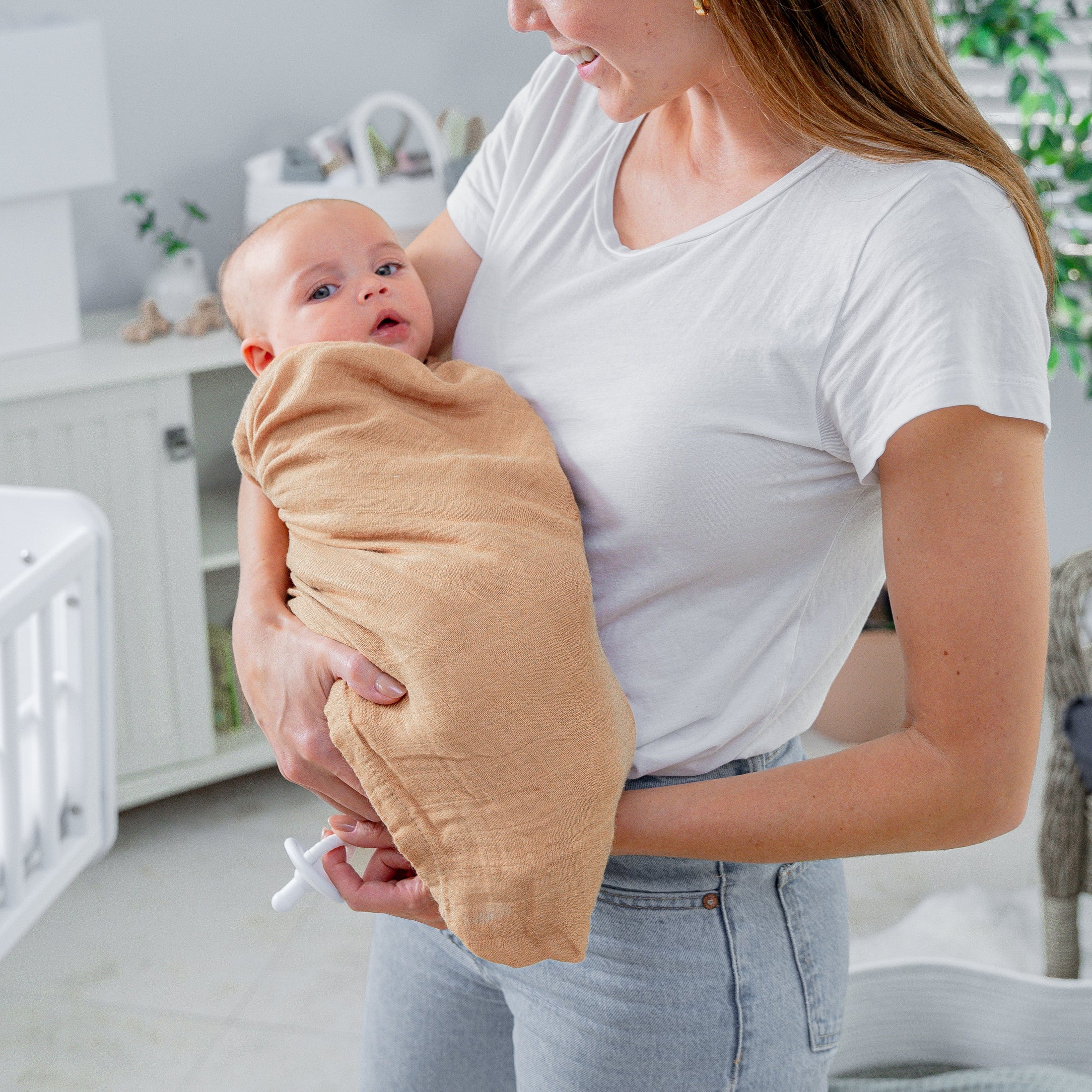 Muslin Swaddle Blanket in Caramel, 1 Pack