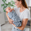 Load image into Gallery viewer, Muslin Swaddle Blanket in Blue Raindrops, 1 Pack
