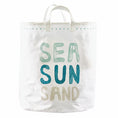 Load image into Gallery viewer, Large Canvas Storage Tote - Sea Sun Sand
