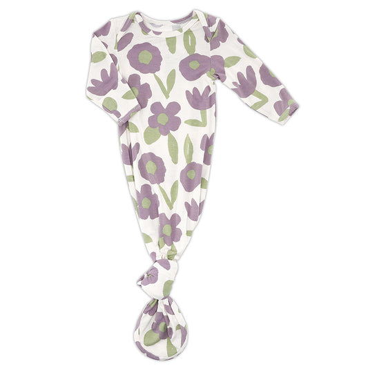 Knotted Gown - Purple Floral