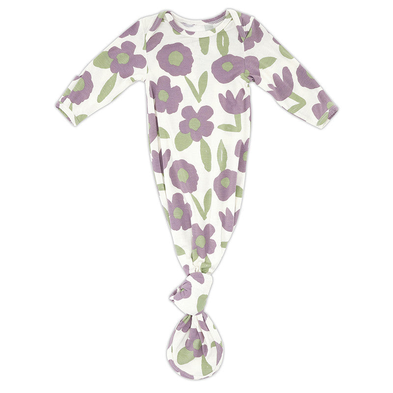Knotted Gown - Purple Floral