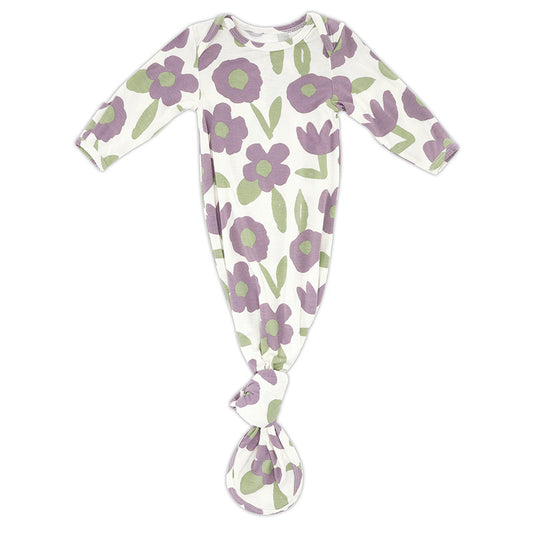 Knotted Gown - Purple Floral