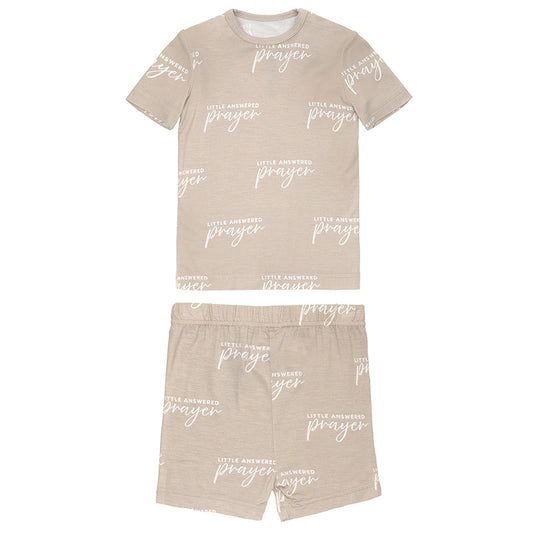 Two-Piece Short Sleeve + Shorts PJ Set - Little Answered Prayer