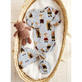 Load image into Gallery viewer, Knotted Gown - Bear + Blue Stripes
